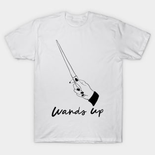 Wands Up! Black Design T-Shirt